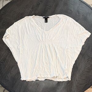 Y2K H&M Cream V-Neck Women's Blouse